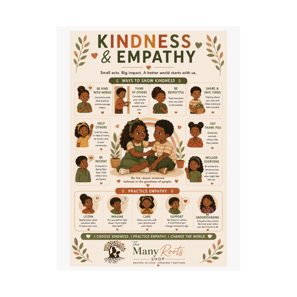 Kindness & Empathy Educational Poster | Social Emotional Learning Wall Art