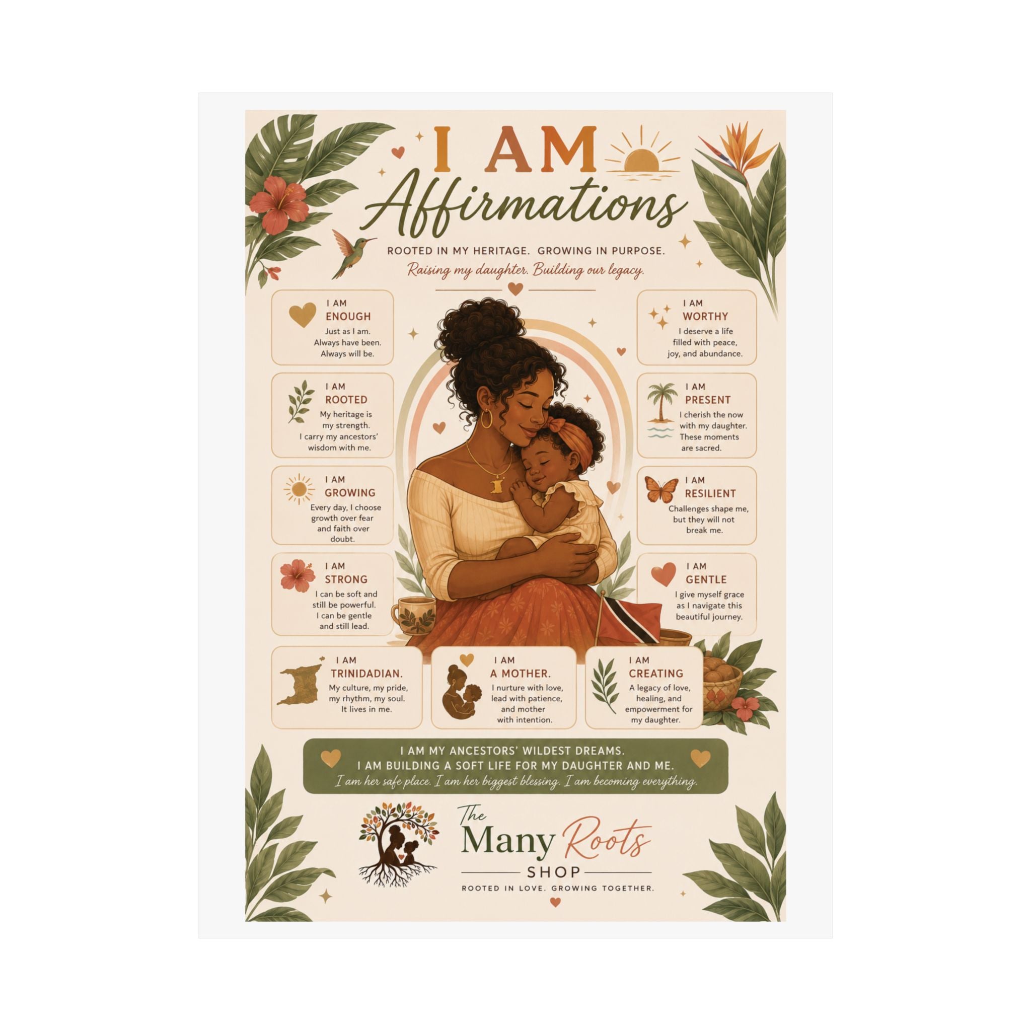 I Am Affirmations Poster for Kids | Positive Affirmation Wall Art for Classroom & Playroom