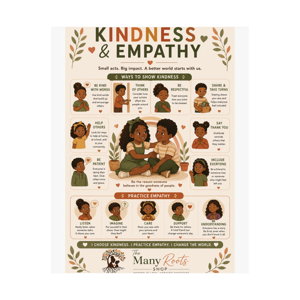 Kindness & Empathy Educational Poster | Social Emotional Learning Wall Art