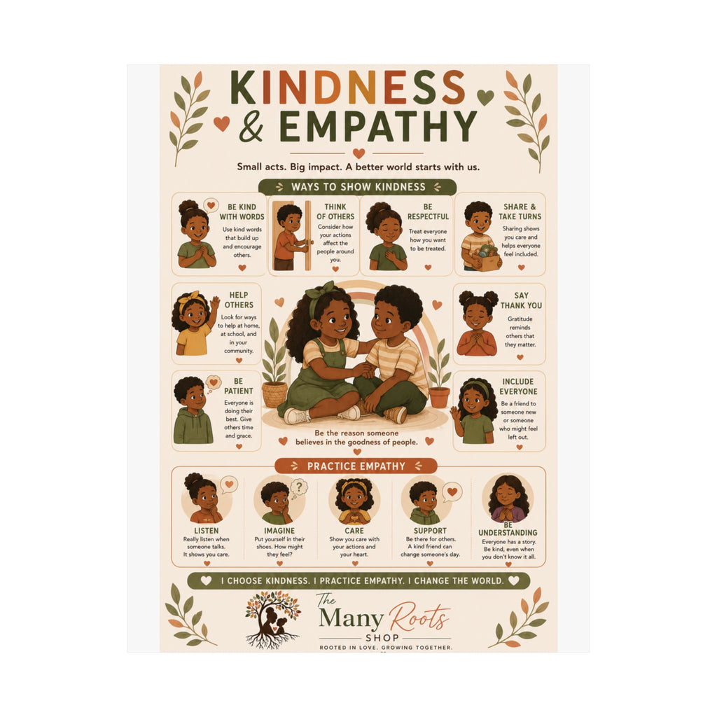 Kindness & Empathy Educational Poster | Social Emotional Learning Wall Art