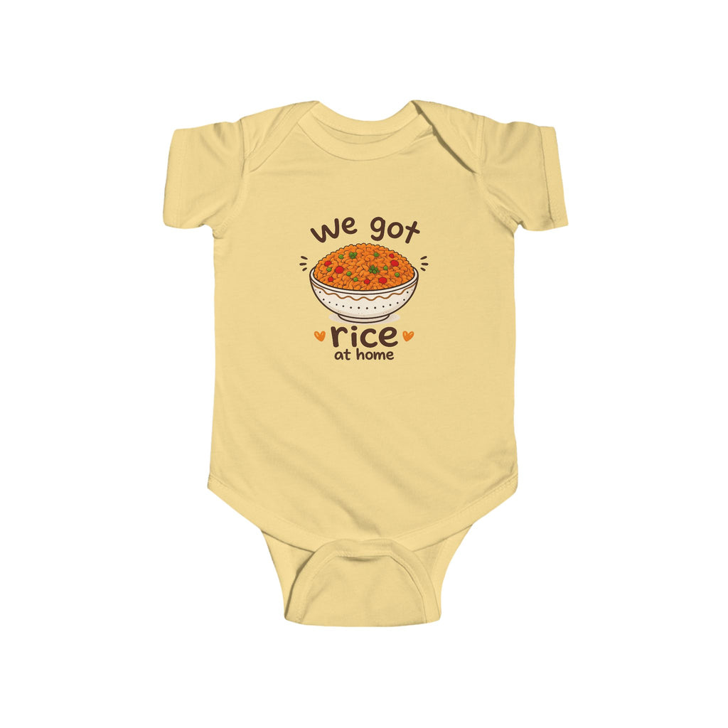 We Got Rice at Home Baby Onesie | Funny Jollof Rice Bodysuit | Ghanaian Baby Gift | African Baby Outfit