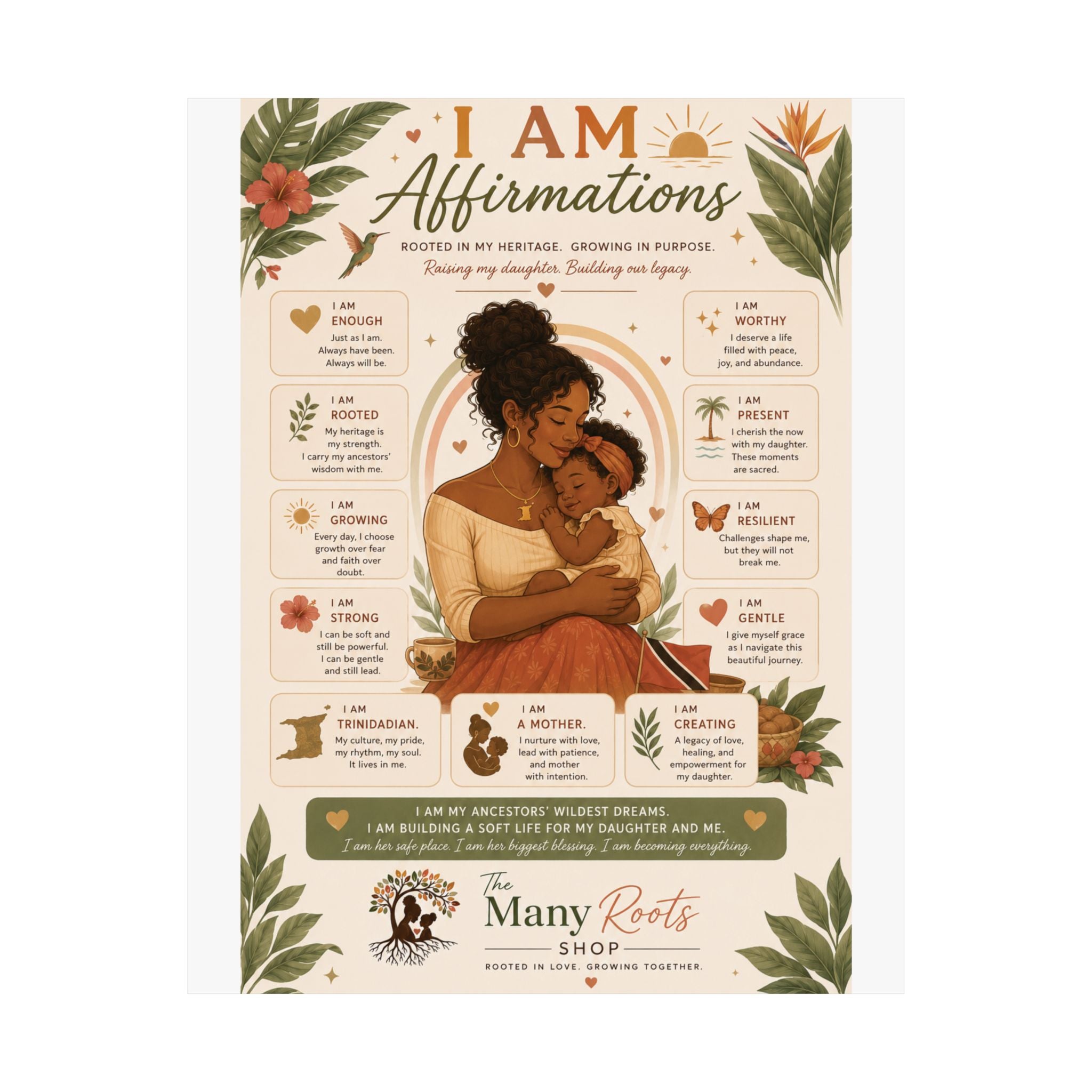 I Am Affirmations Poster for Kids | Positive Affirmation Wall Art for Classroom & Playroom