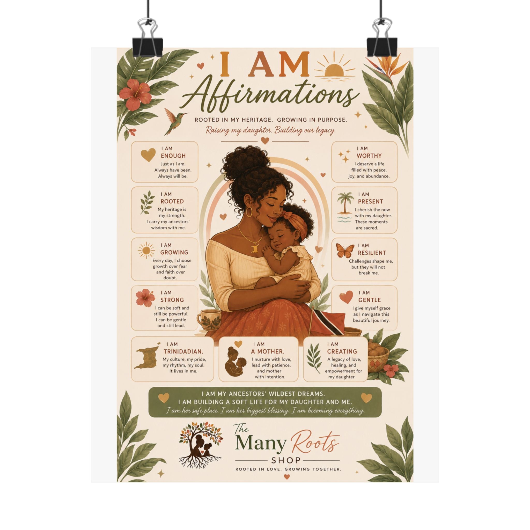 I Am Affirmations Poster for Kids | Positive Affirmation Wall Art for Classroom & Playroom
