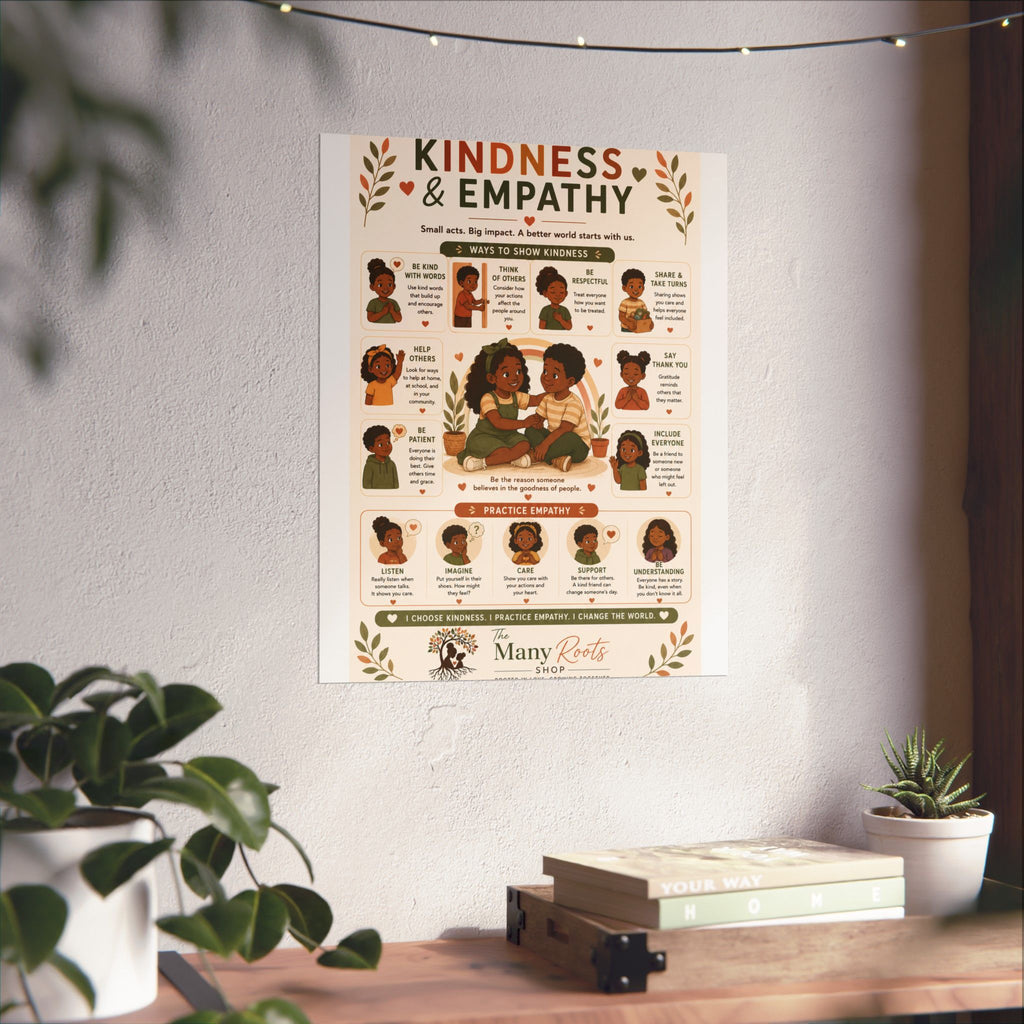 Kindness & Empathy Educational Poster | Social Emotional Learning Wall Art