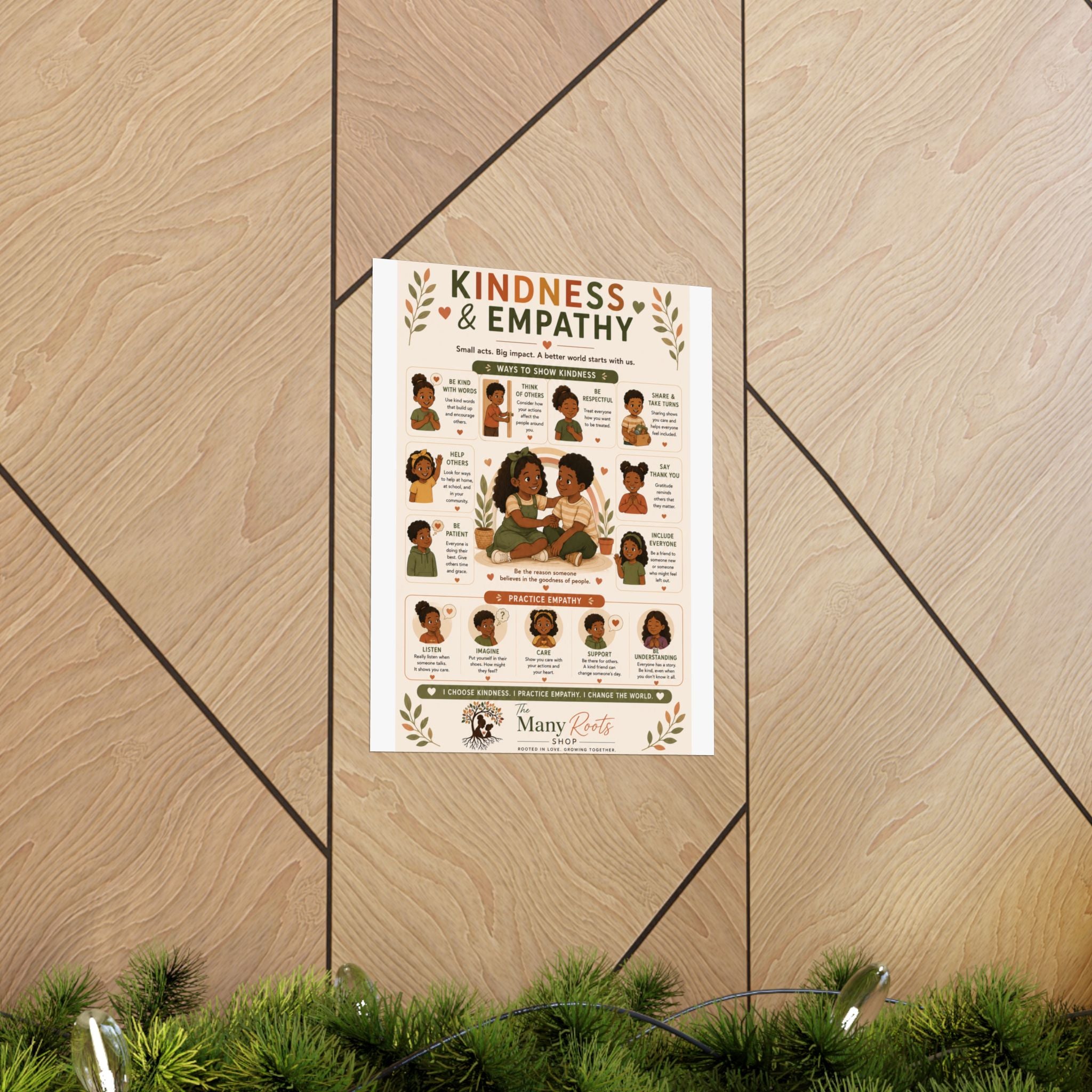Kindness & Empathy Educational Poster | Social Emotional Learning Wall Art