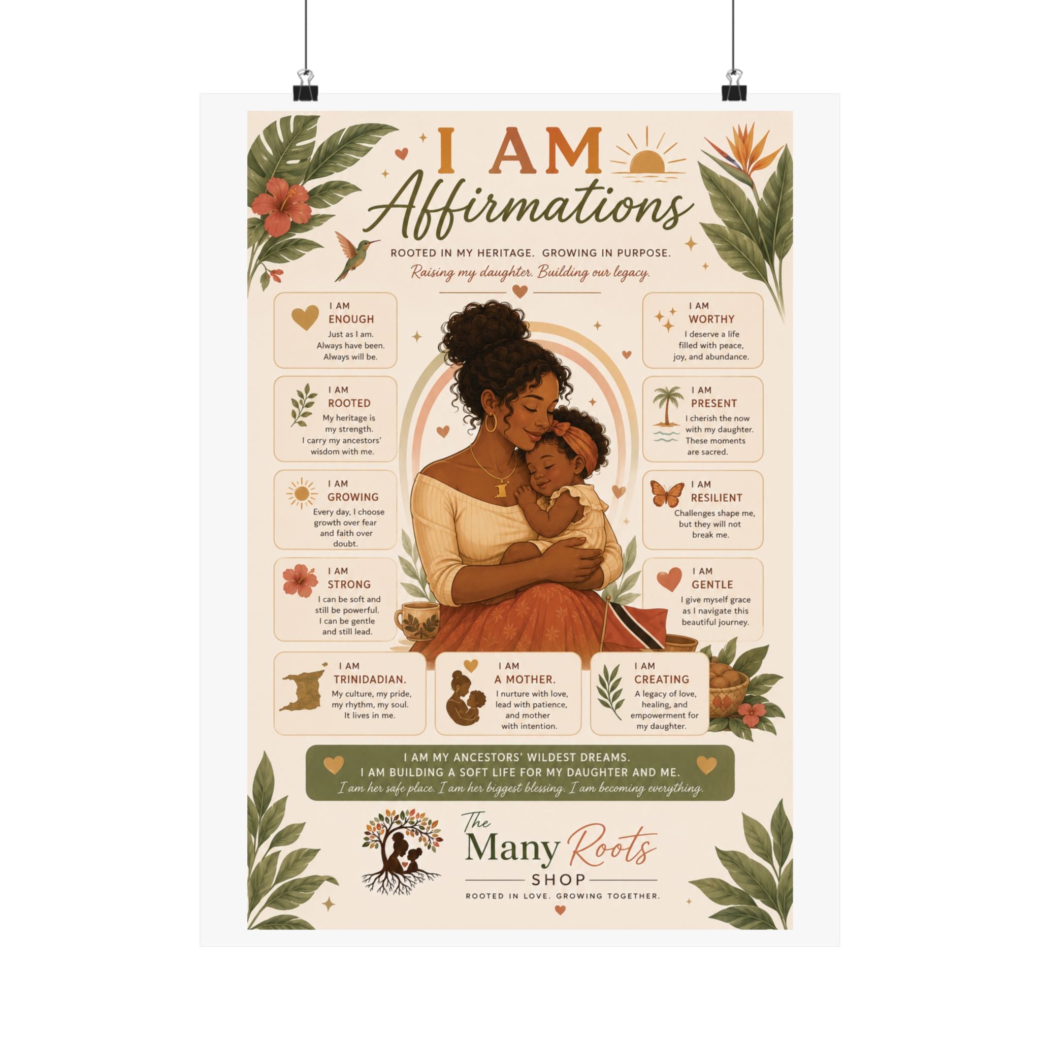 I Am Affirmations Poster for Kids | Positive Affirmation Wall Art for Classroom & Playroom