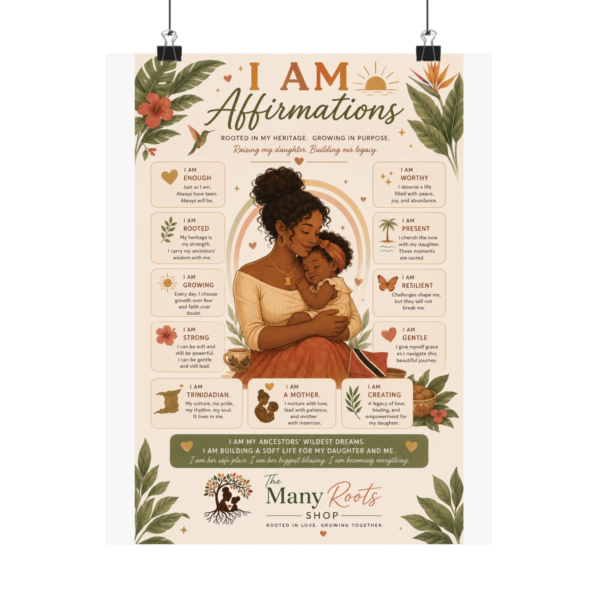 I Am Affirmations Poster for Kids | Positive Affirmation Wall Art for Classroom & Playroom