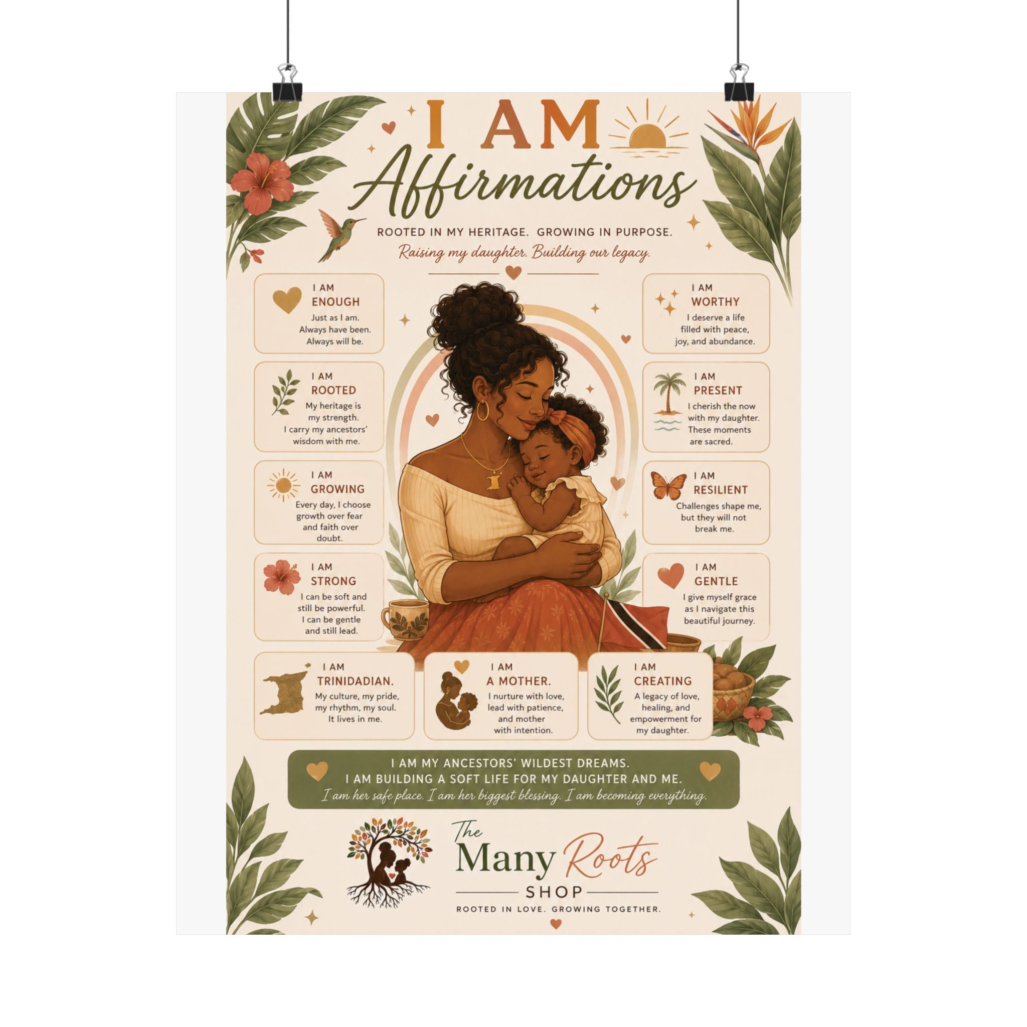 I Am Affirmations Poster for Kids | Positive Affirmation Wall Art for Classroom & Playroom