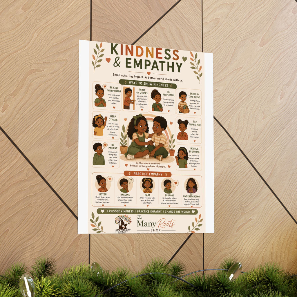 Kindness & Empathy Educational Poster | Social Emotional Learning Wall Art